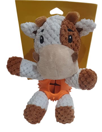 Kennel Cow Plush Treat Dog Toy